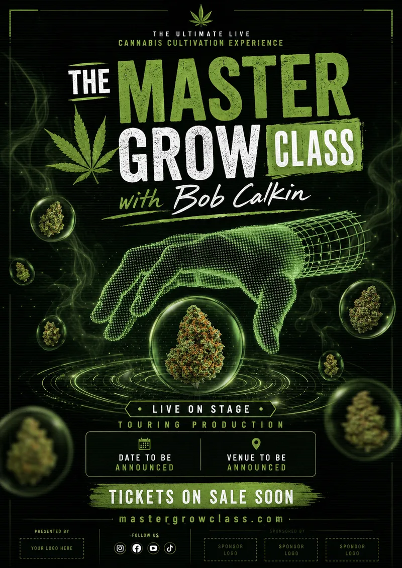The Master Grow Class with Bob Calkin — tour poster
